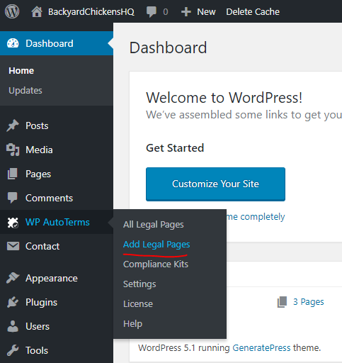 Add Legal Pages